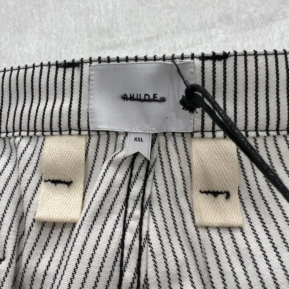 Rhude Pinstriped Front Pocket Pants White Black Men’s 2XL - Picture 6 of 9